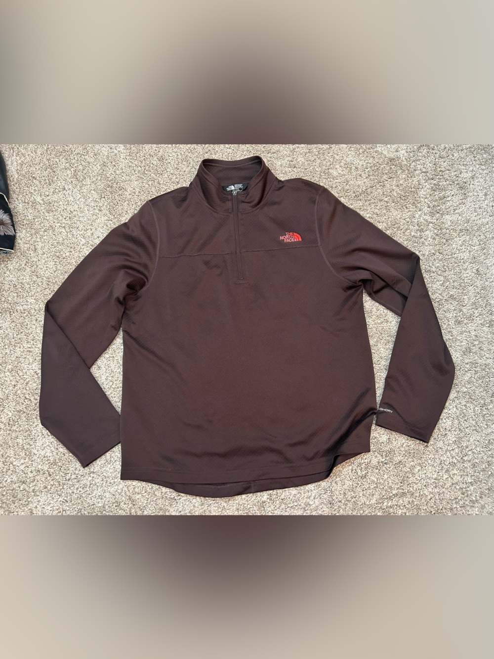 The North Face Men's FlashDry 1/4 Zip Pullover Jacket - Brown - Size M